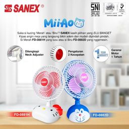 DESK FAN KARAKTER SANEX 8 INCH SN-0882 DORAEMON