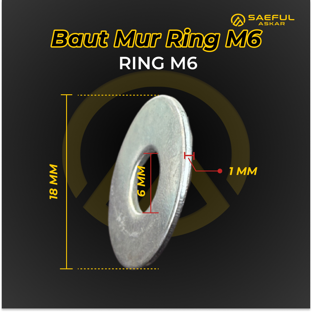 Baut Mur Ring M6