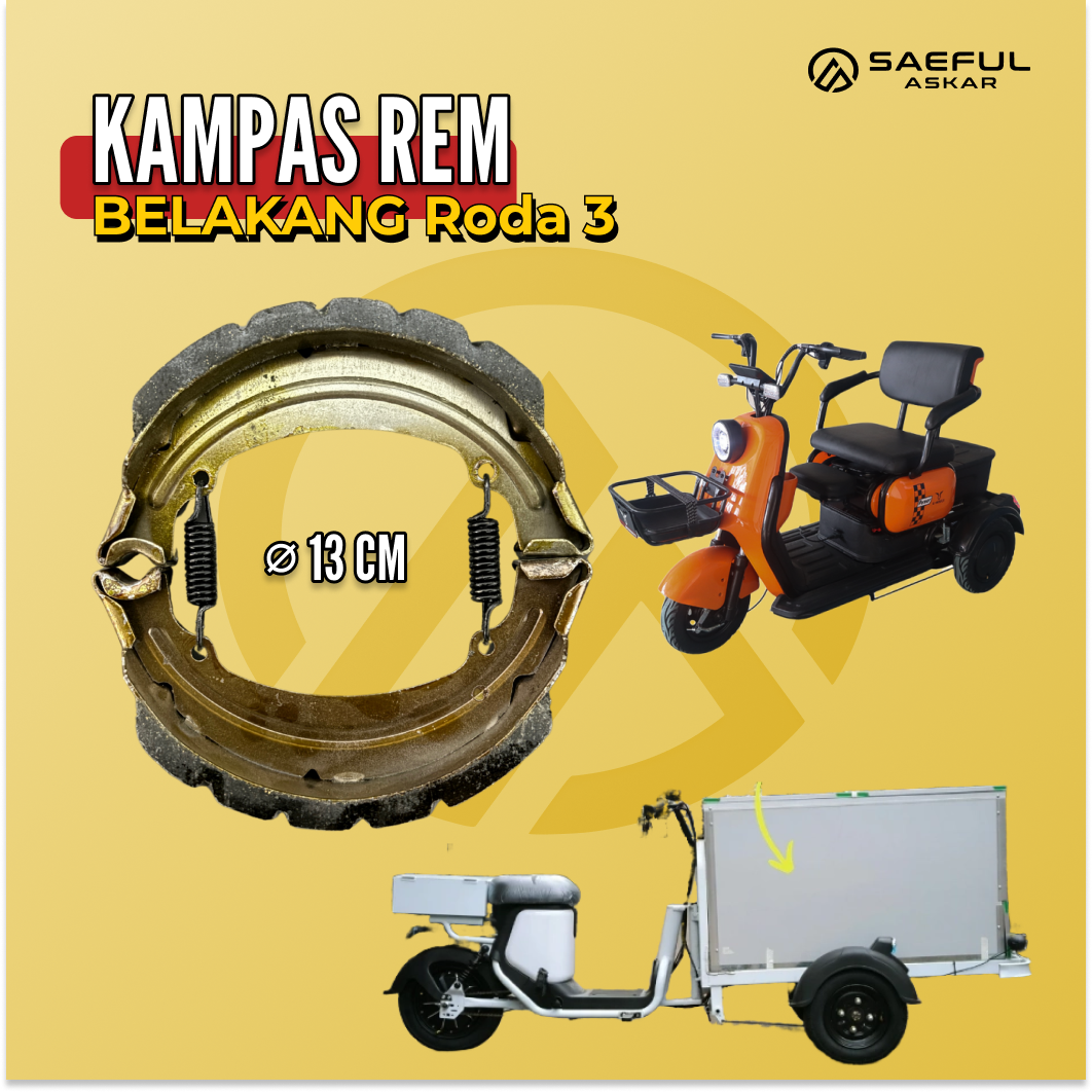 Kampas Rem Belakang Roda 3