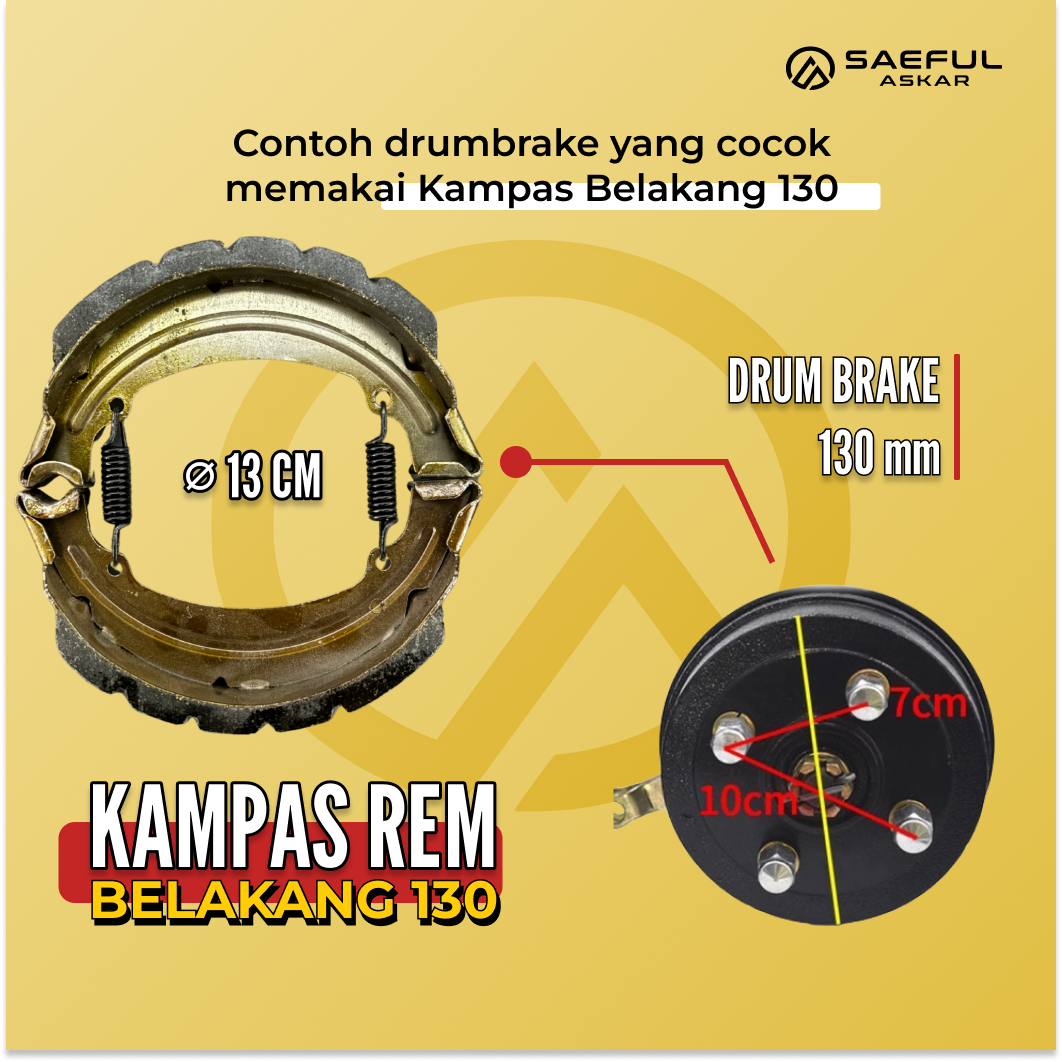 Kampas Rem Belakang Roda 3