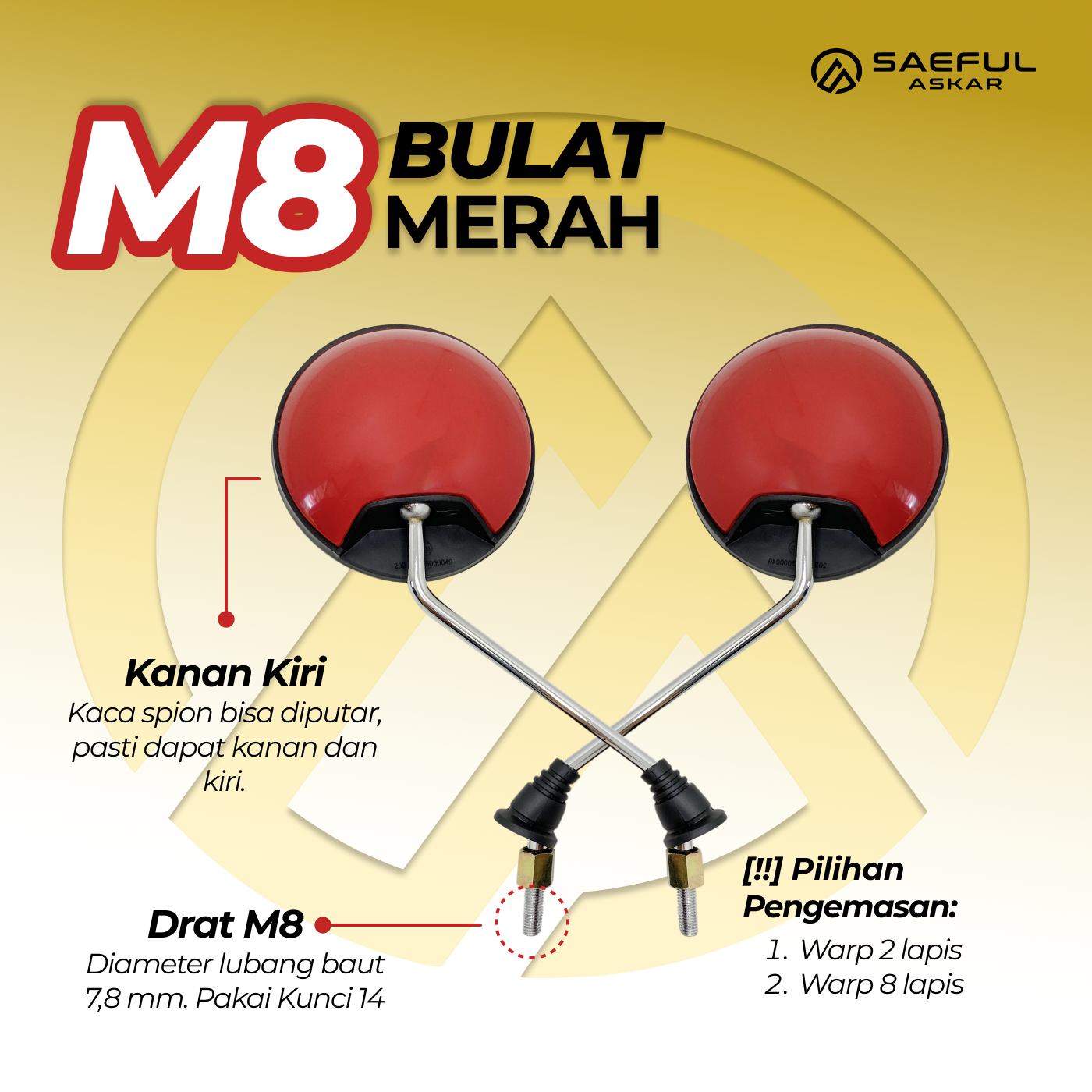 [BUNDLING] Kaca Spion + Bubble 8 Lapis