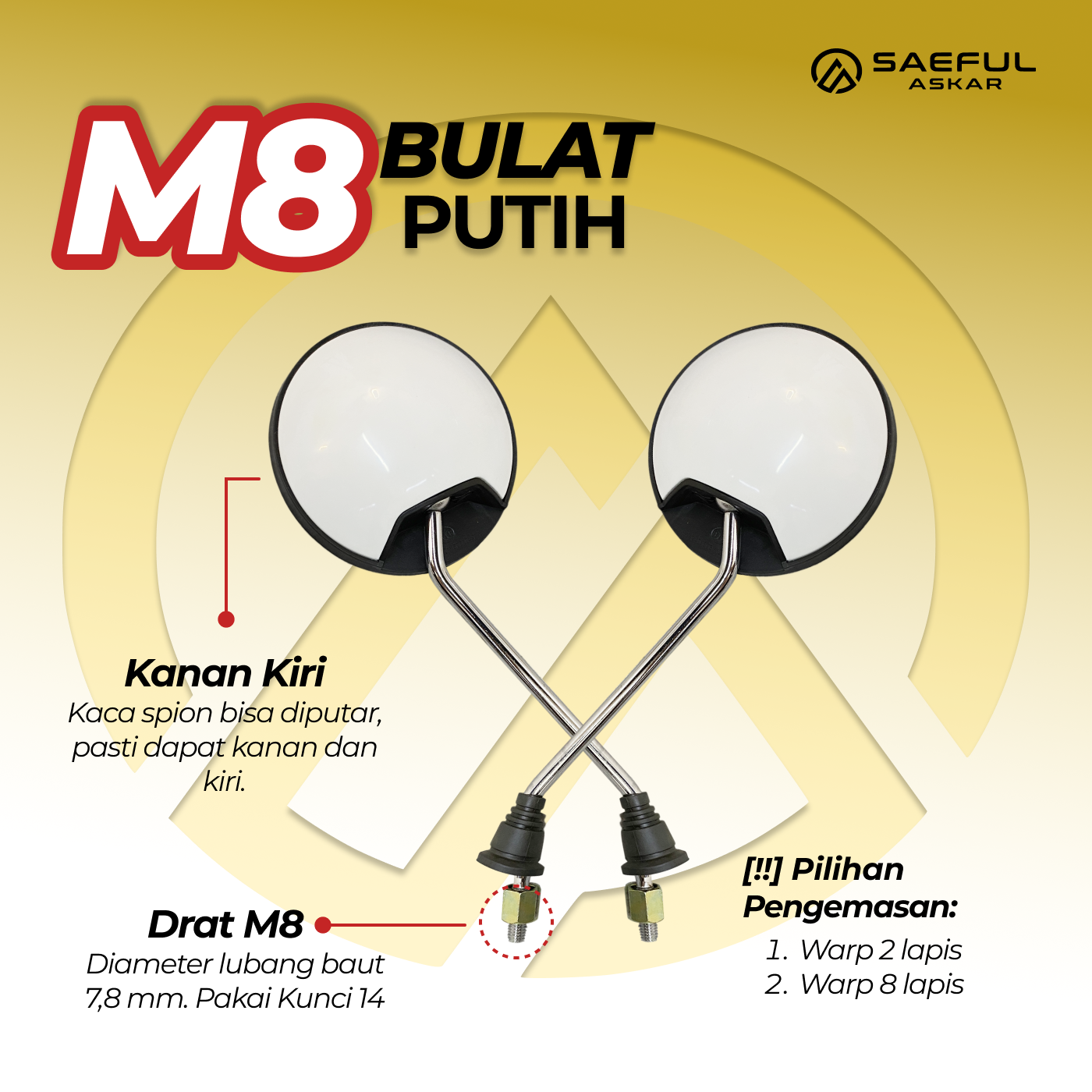 [BUNDLING] Kaca Spion + Bubble 8 Lapis