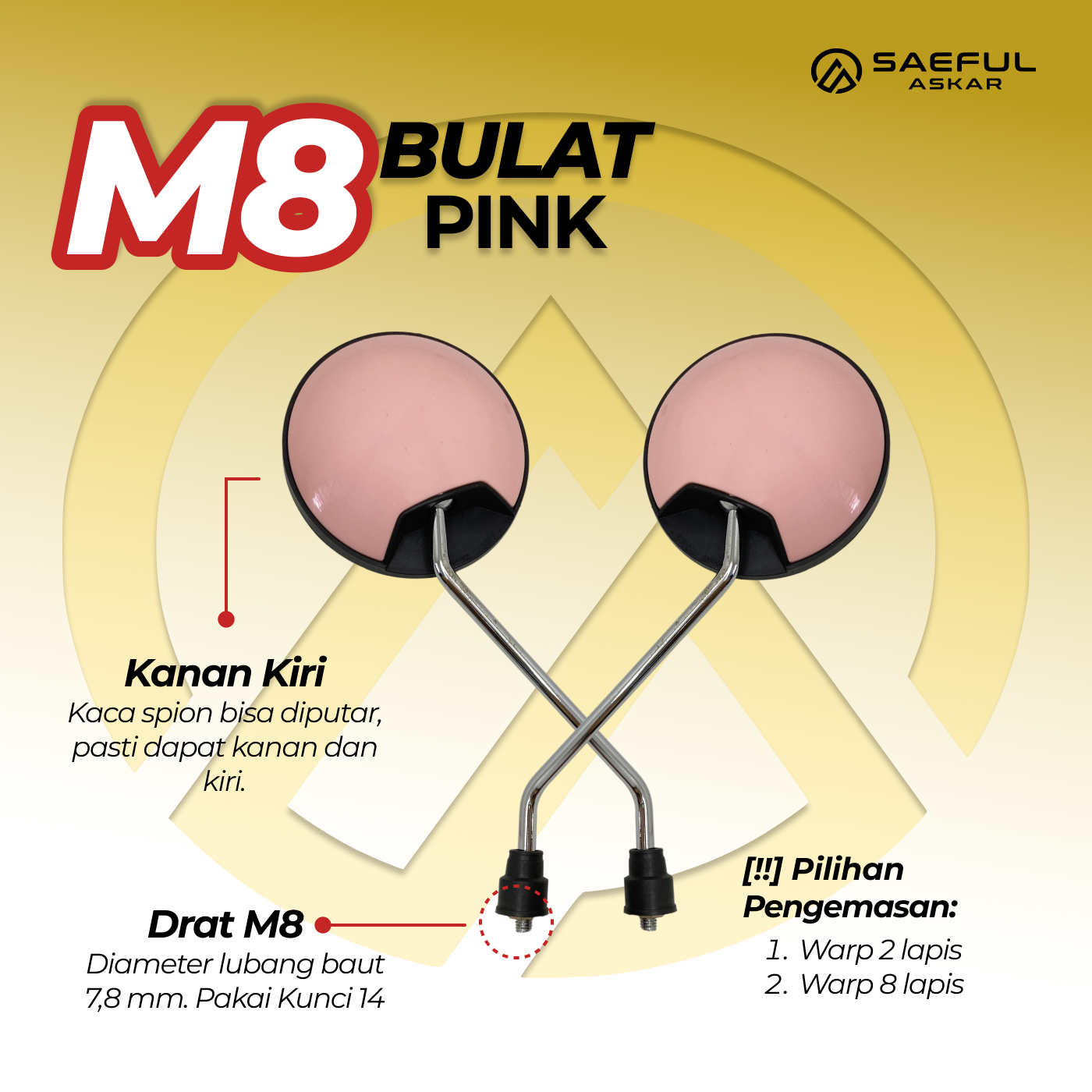 [BUNDLING] Kaca Spion + Bubble 8 Lapis