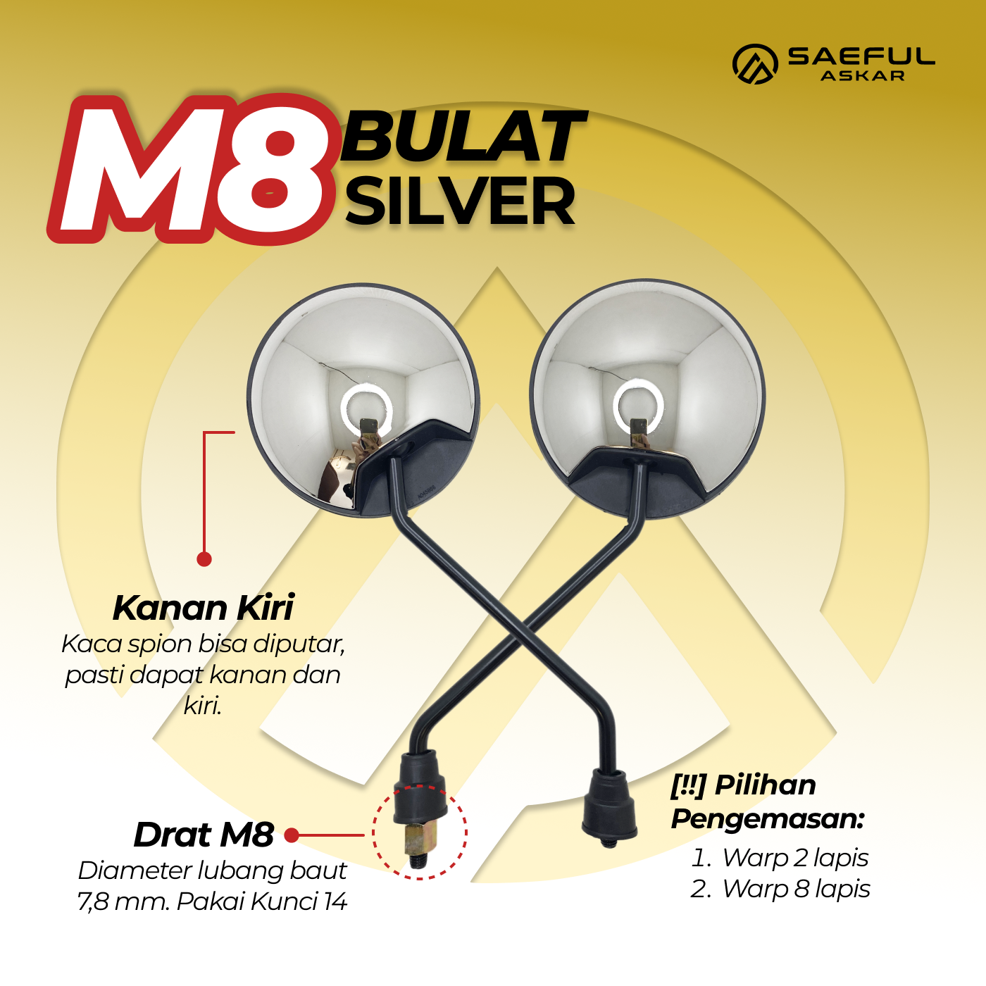[BUNDLING] Kaca Spion + Bubble 8 Lapis