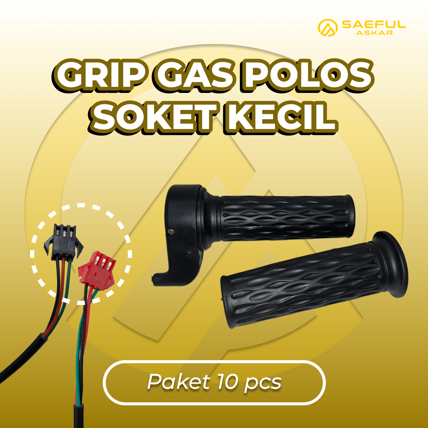 [Dus] Grip Gas Lengkap Polos Hitam SK - 10pcs