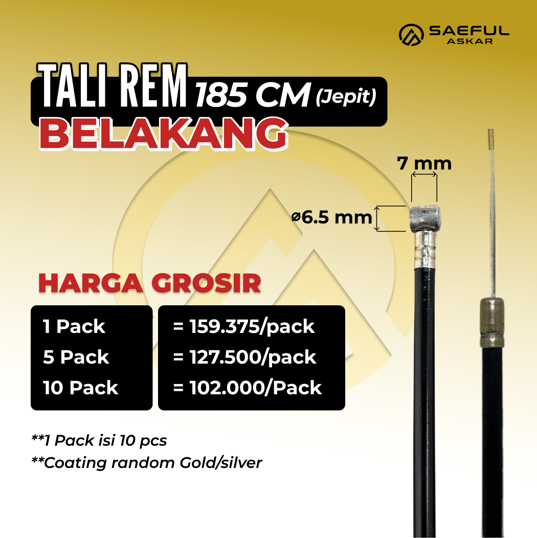 [Dus] 185cm Tali Rem KK Jepit - 10pcs