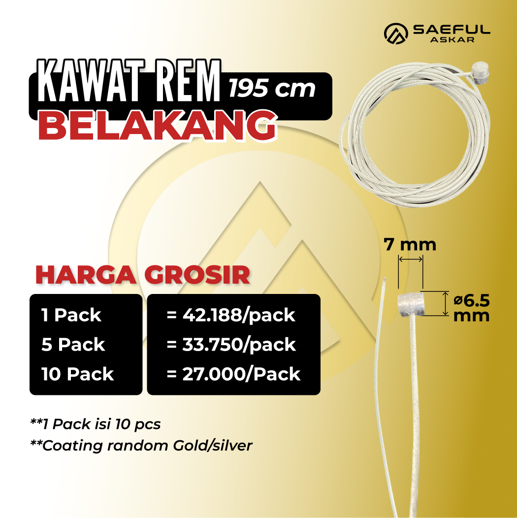 [Dus] 195cm Tali Rem Kawat - 10pcs