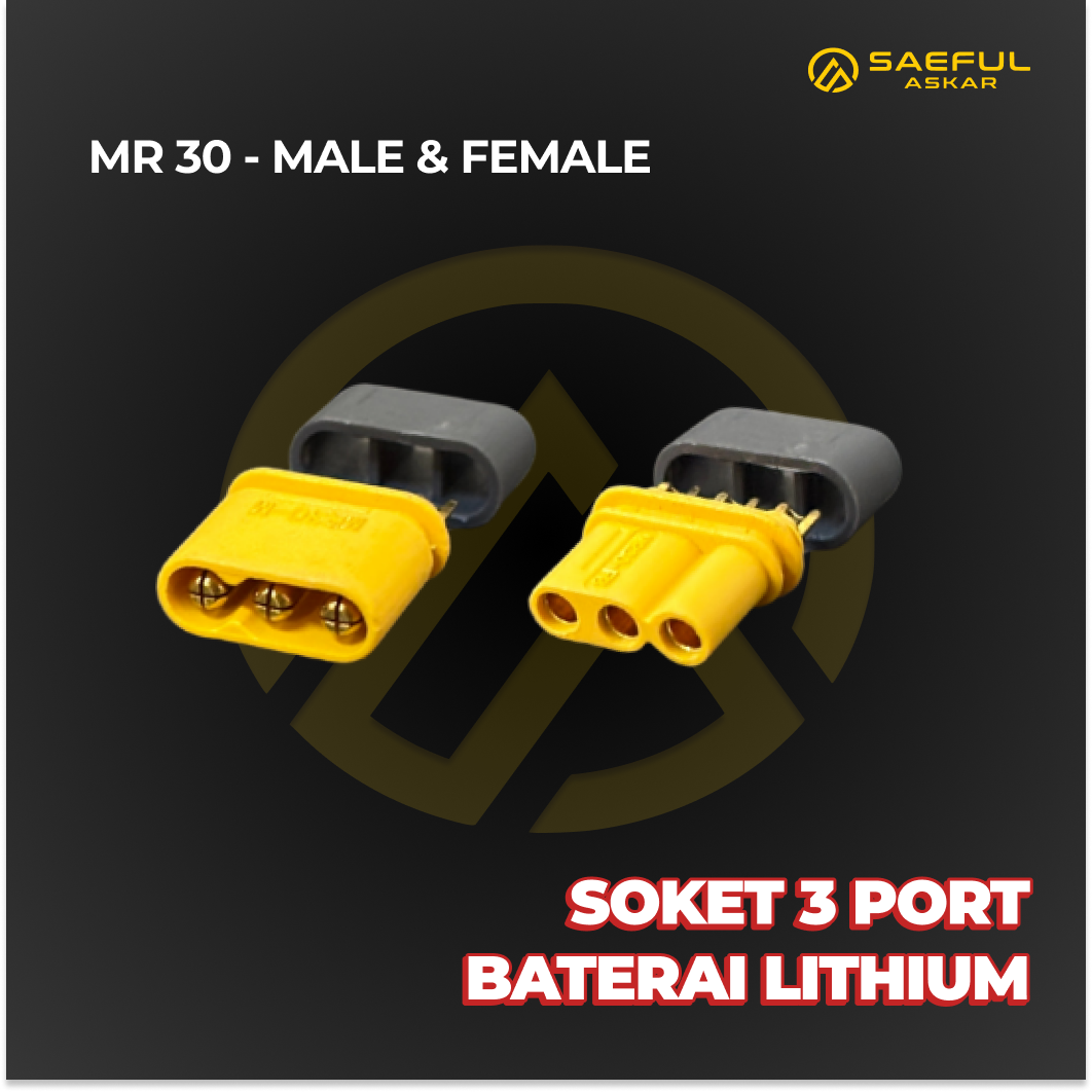 [B] Set Socket Baterai MR30 Male Female