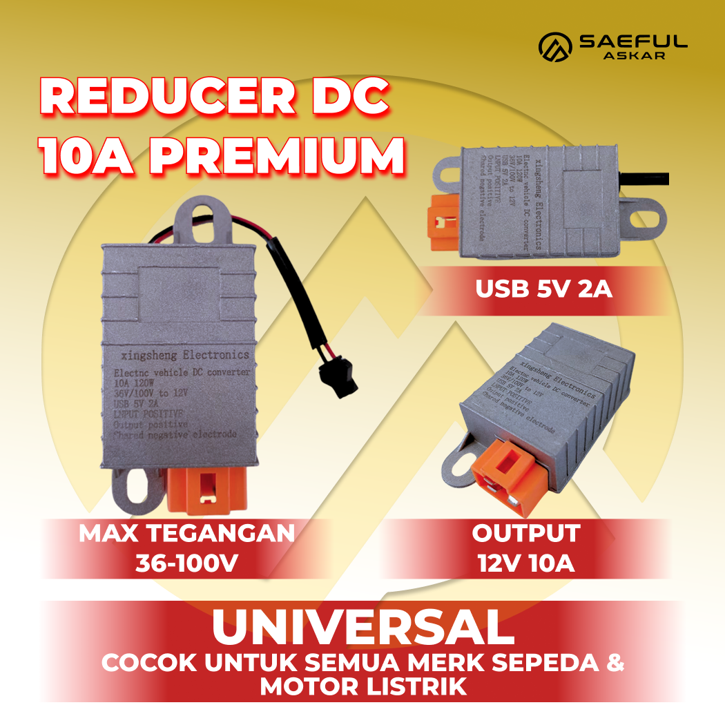 Converter Reducer Premium Motor Listrik USB 36V - 100V 10A to 12V DC