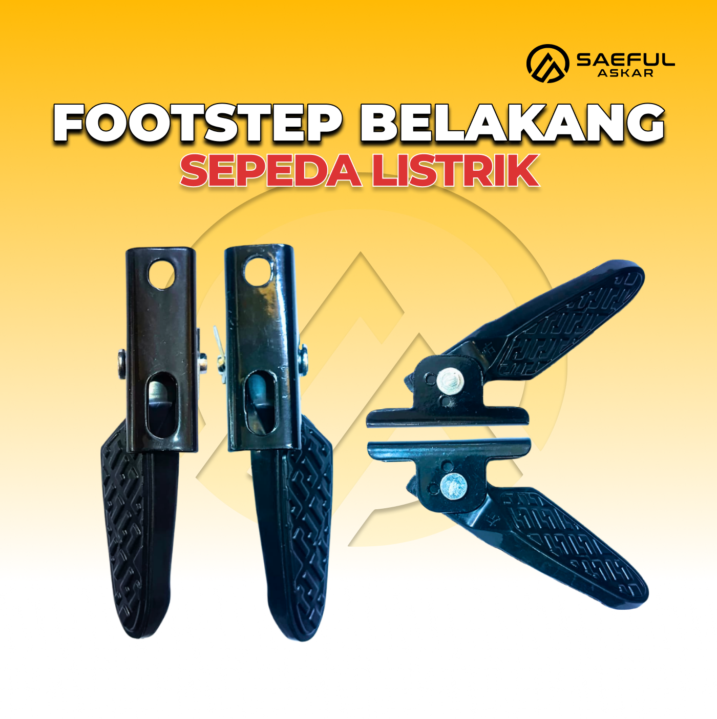 Foot Step Belakang lipat lubang 40-60mm hitam