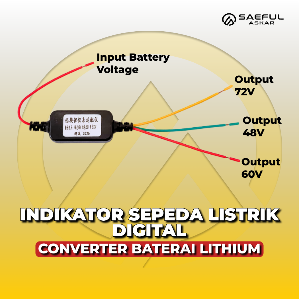 Indikator Sepeda Listrik Digital Converter Baterai Lithium