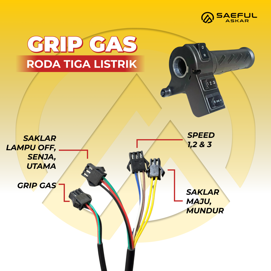 Grip gas Lengkap Socket Kecil 10 Kabel