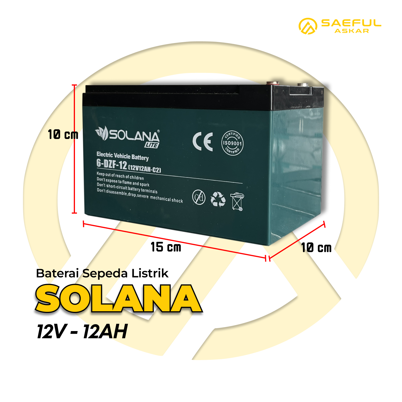 Aki Solana Lite 12V 12Ah